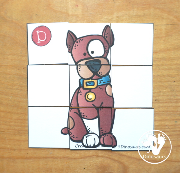 Free Alphabet Stomping Phonics D Tot-Preschool Pack - a fun letter pack with Prewriting, which is different, matching and puzzles all working on the Letter D. An easy, fun learning pack for the Letter D. - 3Dinosaurs.com. - 3Dinosaurs.com