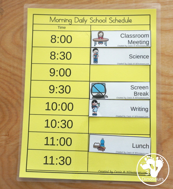 Daily Visual School Schedule for Remote, Hybrid or At Home Learning | 3 ...