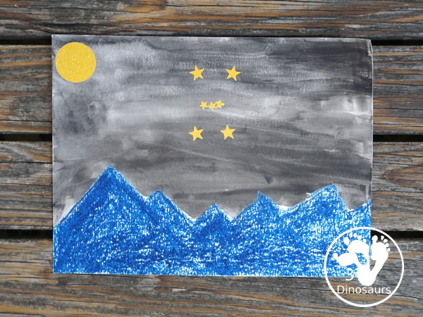 Night Sky Constellation Craft for Kids - a fun craft with mixed media that kids can do to make constellations in the night sky. - 3Dinosaurs.com