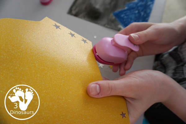 Night Sky Constellation Craft for Kids - a fun craft with mixed media that kids can do to make constellations in the night sky. - 3Dinosaurs.com
