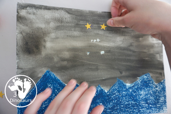 Night Sky Constellation Craft for Kids - a fun craft with mixed media that kids can do to make constellations in the night sky. - 3Dinosaurs.com