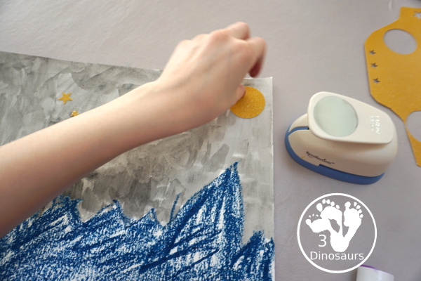 Night Sky Constellation Craft for Kids - a fun craft with mixed media that kids can do to make constellations in the night sky. - 3Dinosaurs.com