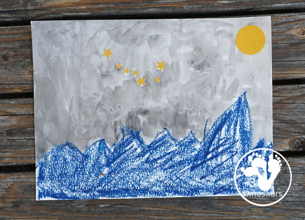 Night Sky Constellation Craft for Kids - a fun craft with mixed media that kids can do to make constellations in the night sky. - 3Dinosaurs.com