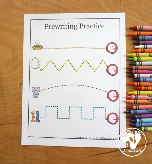 Free Alphabet Stomping Phonics E PreK-Kinder Pack - a fun letter pack with cards, puzzles, pictures, matching, color and all working on the Letter E. An easy, fun learning pack for the Letter E. - 3Dinosaurs.com