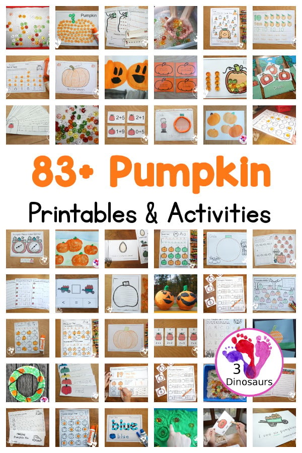 Pumpkin Activities & Printables - 3Dinosaurs.com