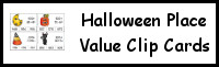 Halloween Place Value Clip Cards