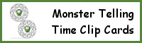 Monster Telling Time Clip Cards