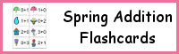 Spring Addition Flashcards: 1 to 10