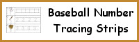 Baseball Number Tracing Strips