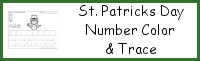 St Patrick's Day Themed Number Color & Trace