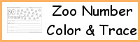 Zoo Themed Number Color & Trace