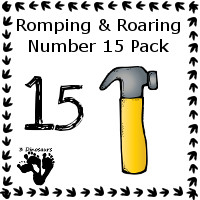 Romping & Roaring Number 15 Pack Set 2 - tool theme - 3Dinosaurs.com