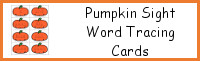 Pumpkin Sight Word Tracing Card