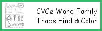 CVCe Word Family Trace Find & Color