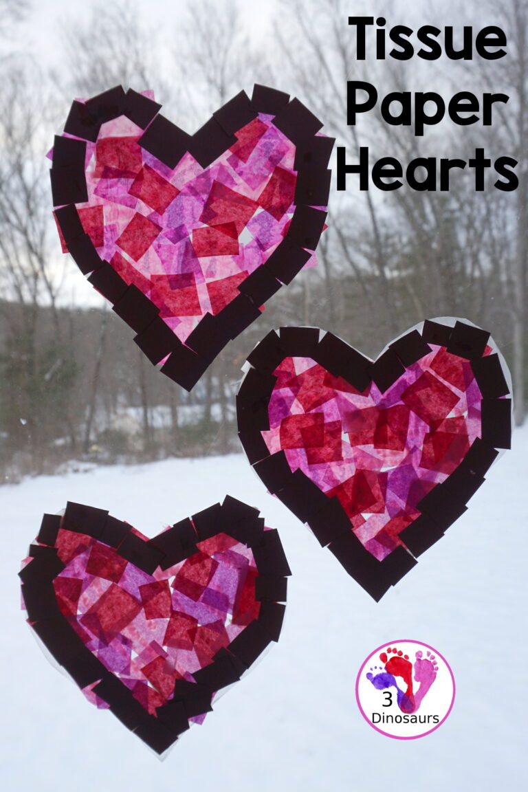 Tissue Paper Hearts Craft For Valentine's Day