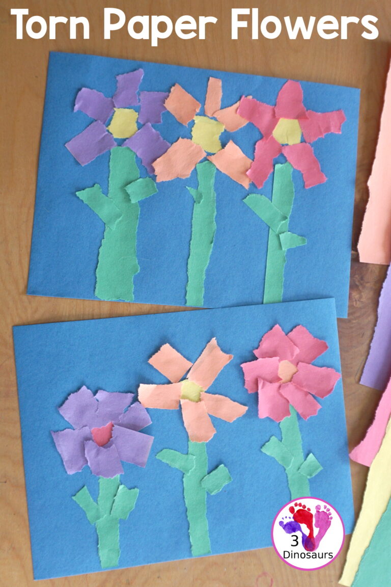 Torn Paper Flower Craft For Kids