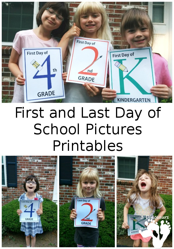Free First & Last Day of School Pictures Printables