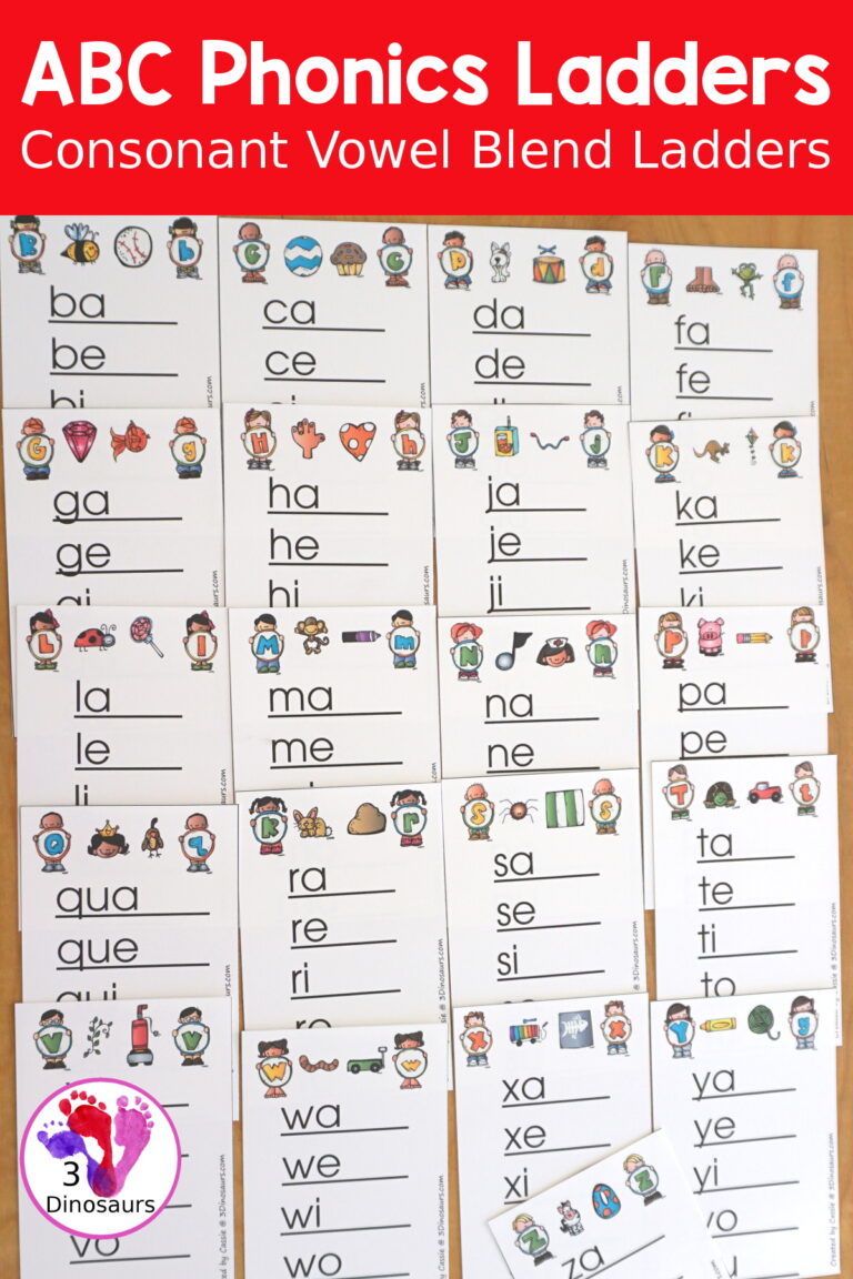 Free ABC Phonics Ladders: A Consonant Vowel Blend Printable