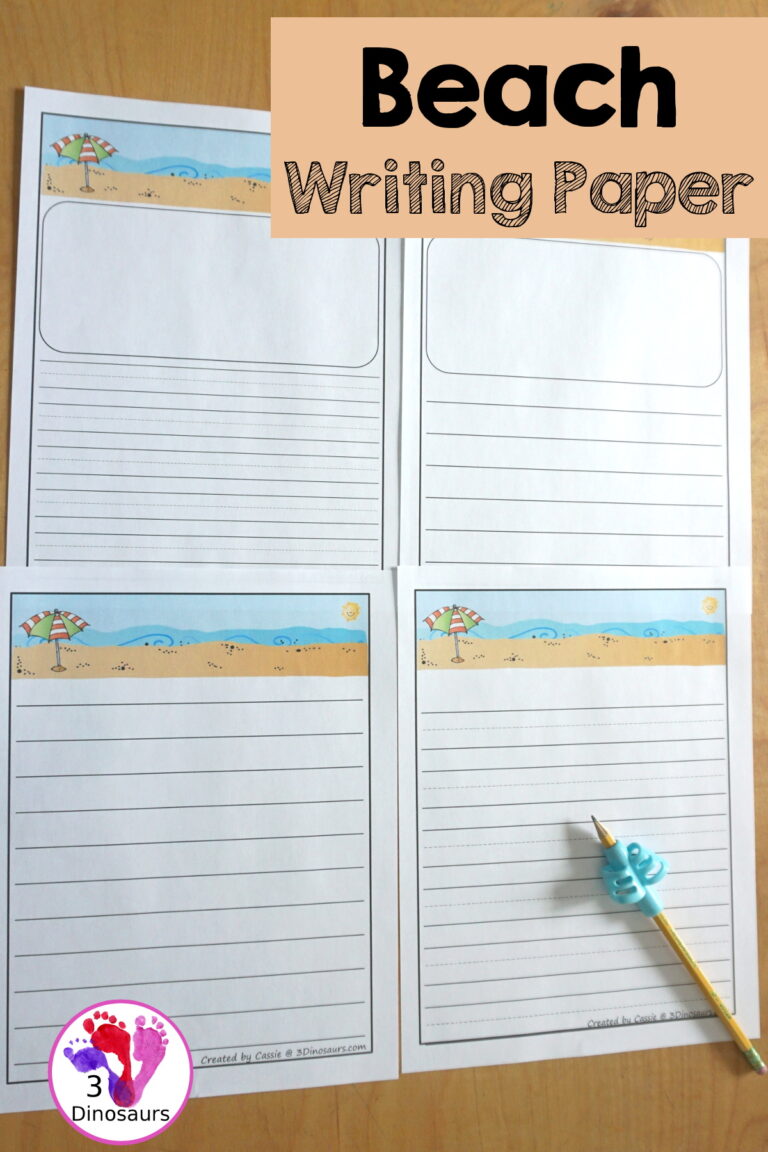 Free Beach Writing Paper Printable For Kids