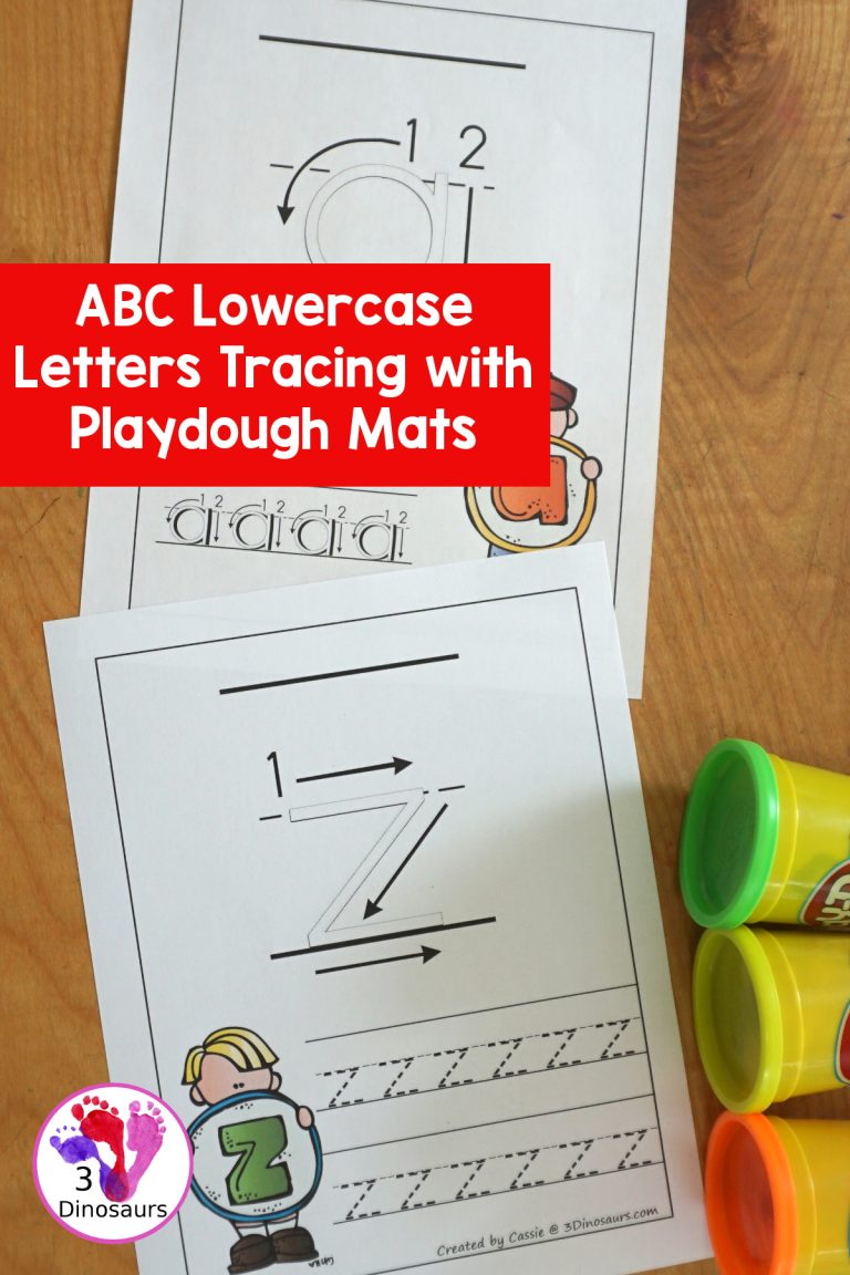 ABC Tracing Pages Lowercase Playdough Mat