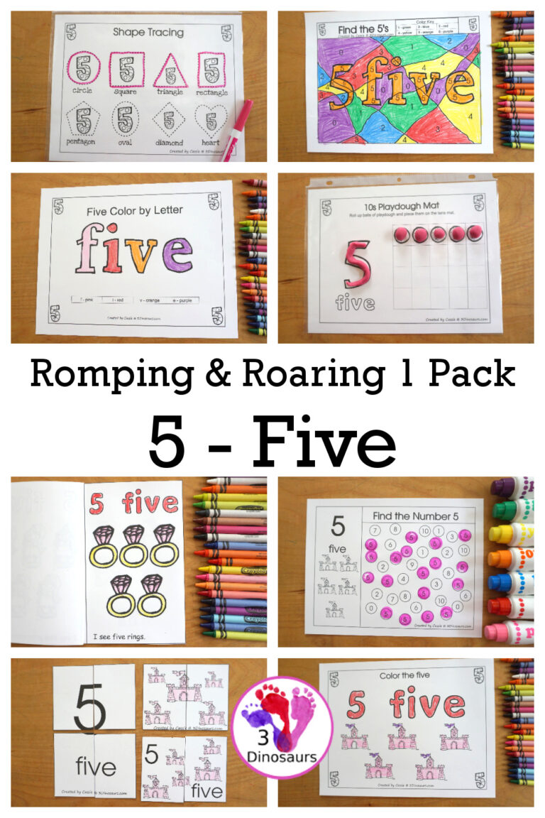 Free Romping & Roaring Number 5 Princess Theme Pack