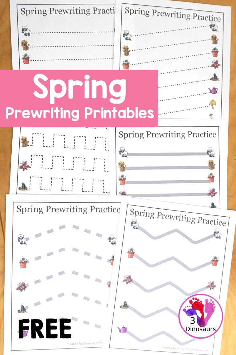 Free Spring Prewriting Printables For Preschool, Prek & Kindergarten