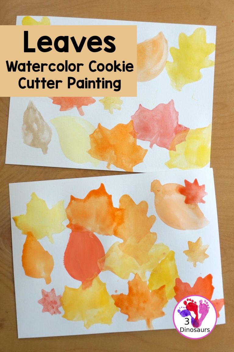 Leaves Watercolor Cookie Cutter Painting