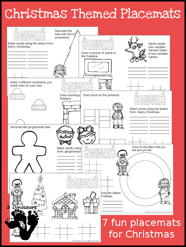 Free Christmas Placemats Printables