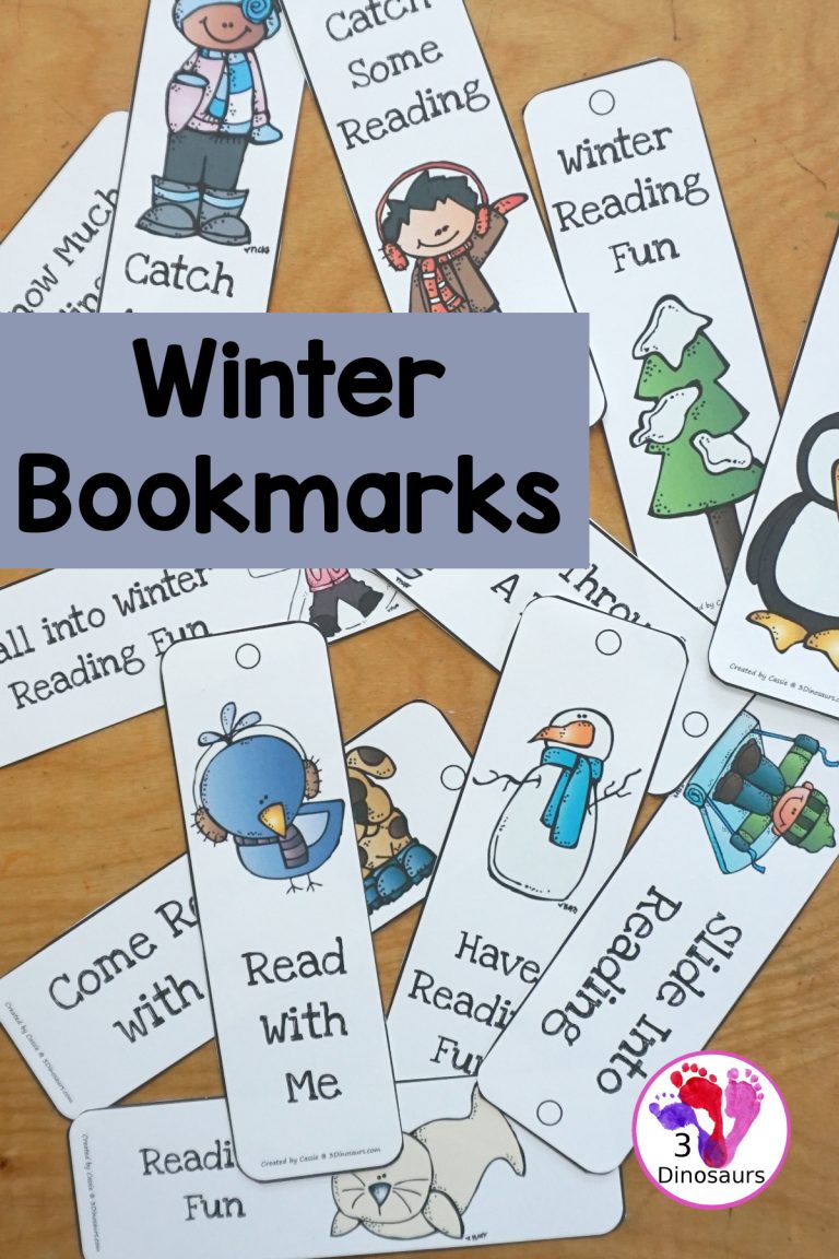 Free Winter Bookmark Printables For Kids - 12 Total Bookmarks