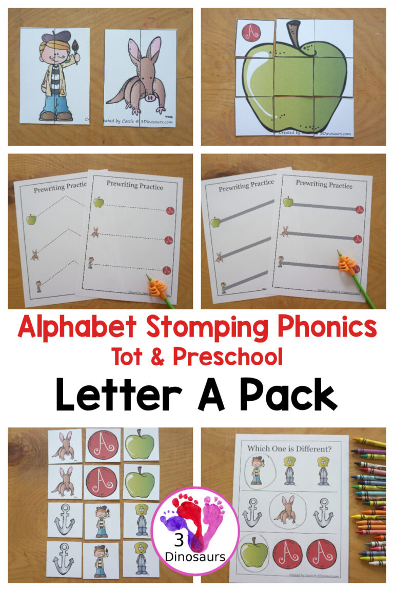 Free Alphabet Stomping Phonics A Tot-Preschool Pack