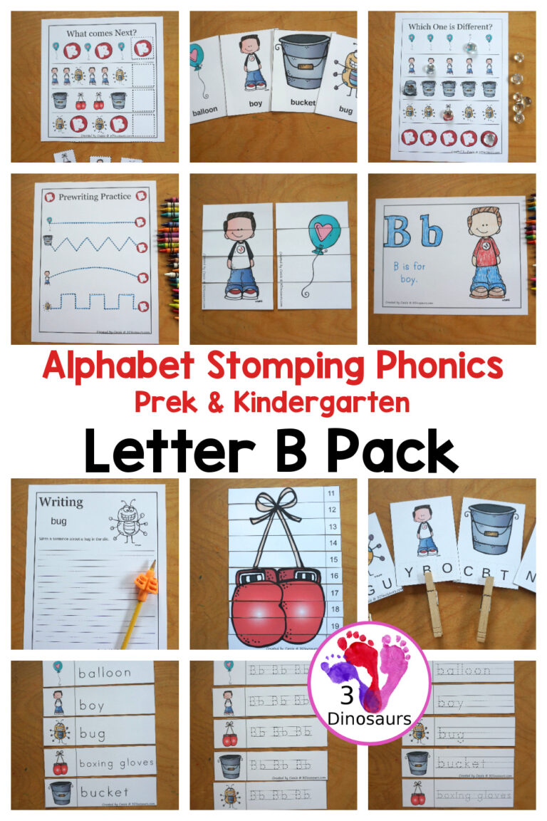 Free Alphabet Stomping Phonics B PreK-Kinder Pack