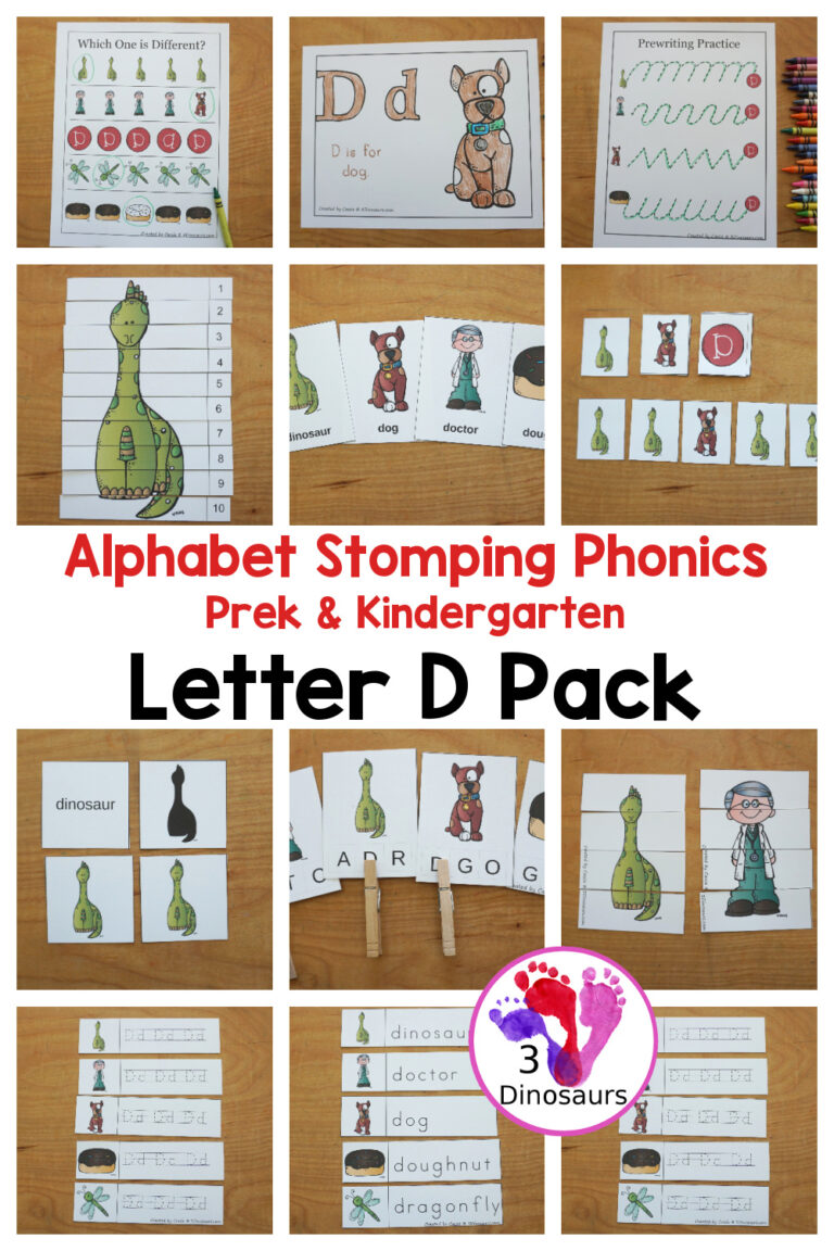 Free Alphabet Stomping Phonics D PreK-Kinder Pack