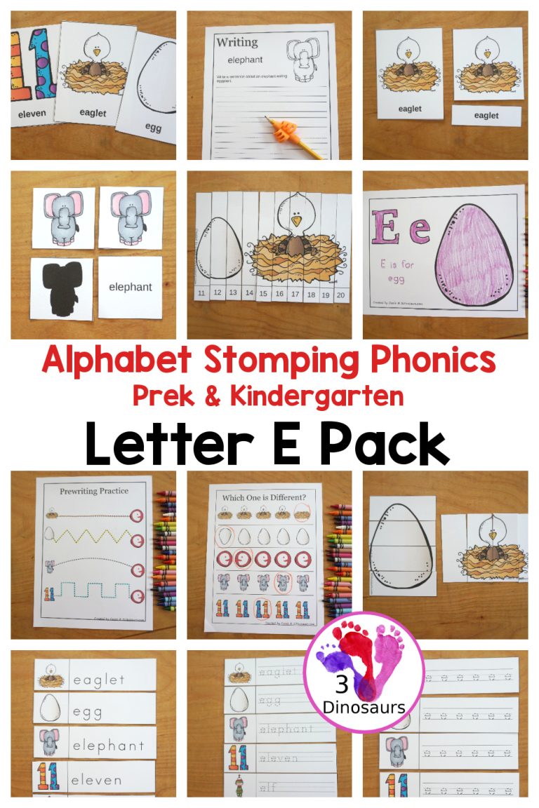 Free Alphabet Stomping Phonics E PreK-Kinder Pack