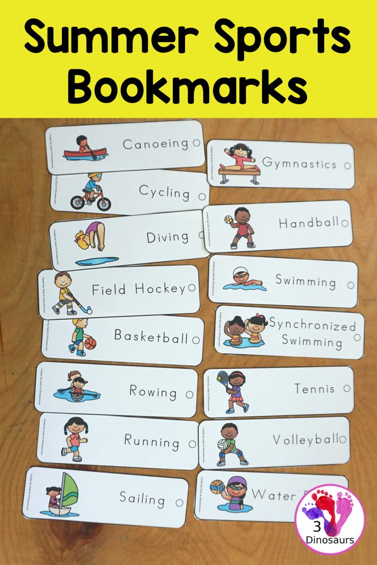 Free Summer Sports Bookmark Printables