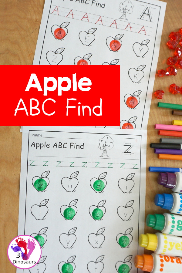 Apple ABC Letter Find Printable for the Alphabet