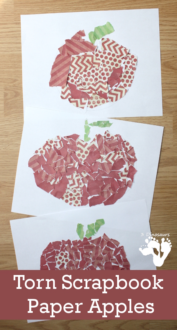Torn Scrapbook Paper Apple