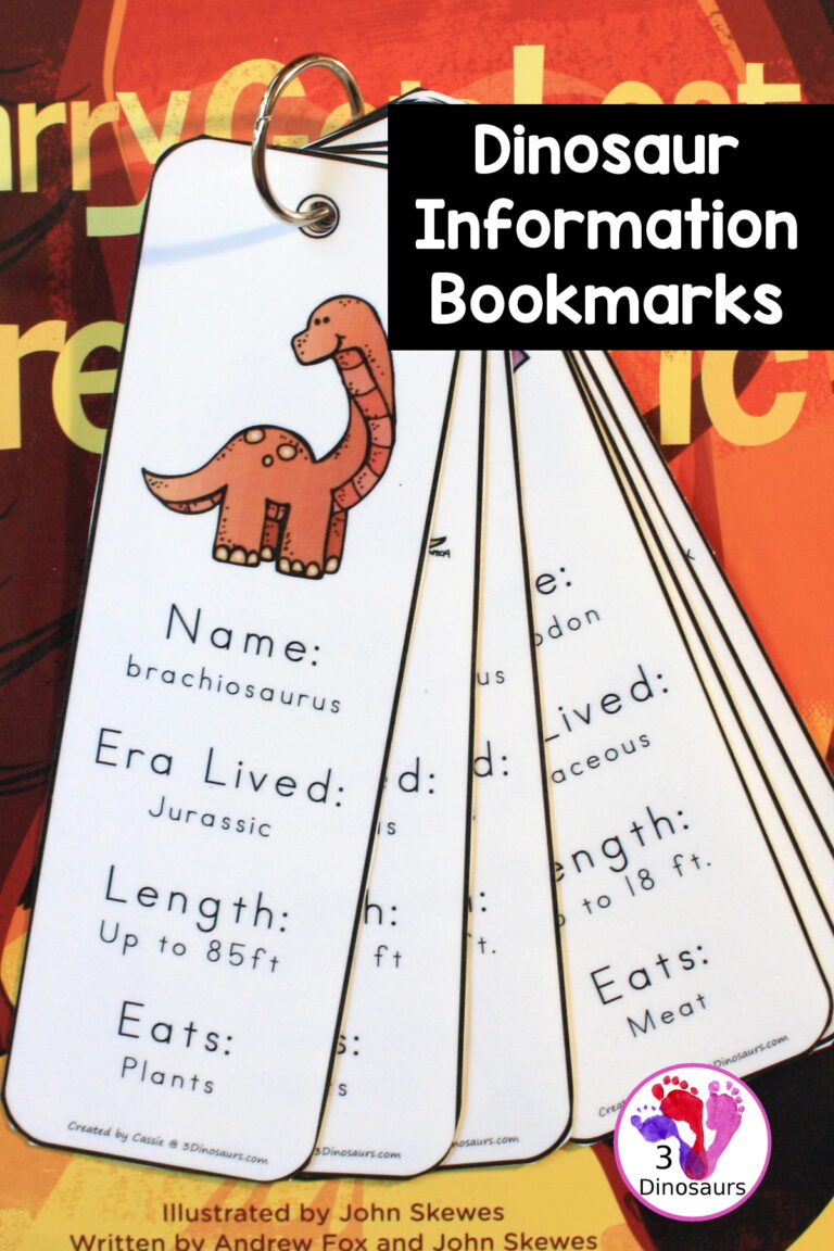 7 Fun Free Dinosaur Information Bookmark Printables For Kids