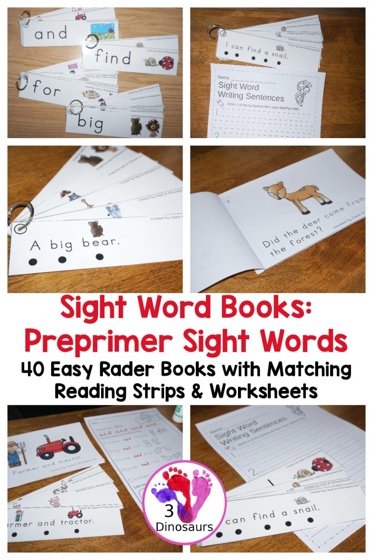 Sight Word Easy Reader Books & Worksheets: Preprimer - 40 books and matching worksheets