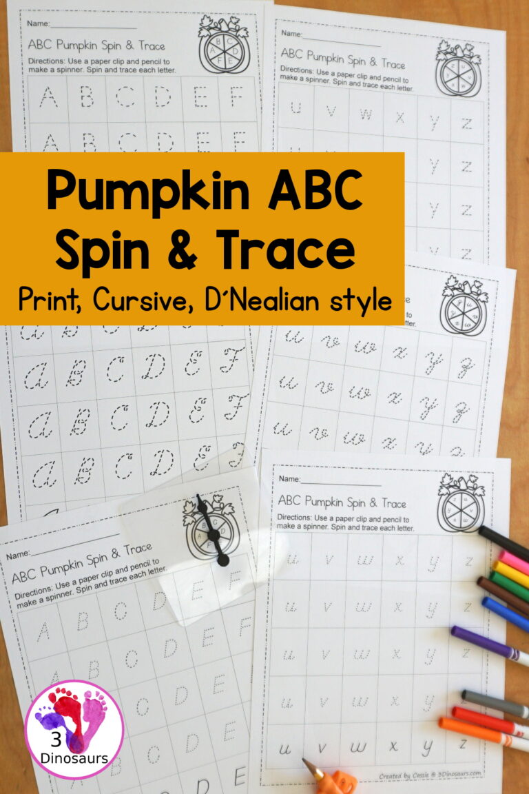 Fall Fun With The Free ABC Pumpkin Spin & Trace Printable