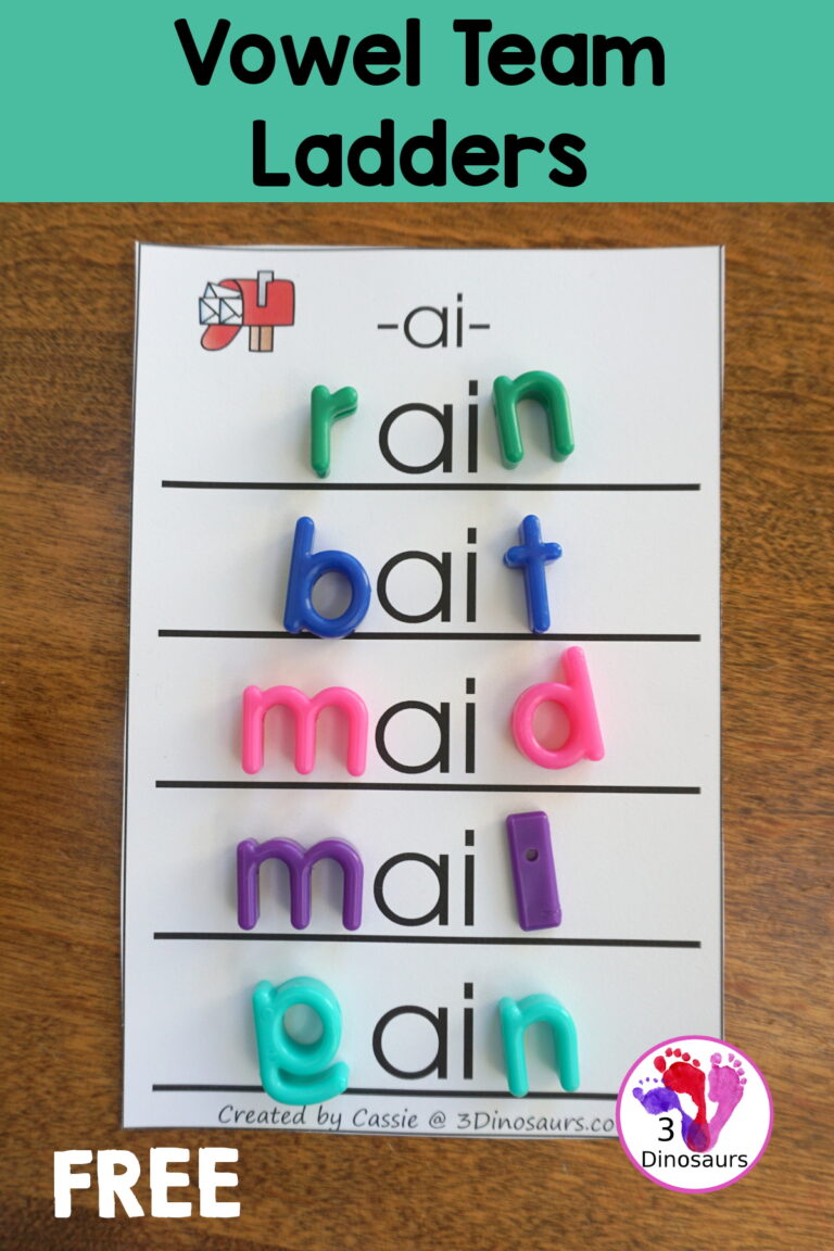 Fun Hands-On Vowel Team Ladders - Free