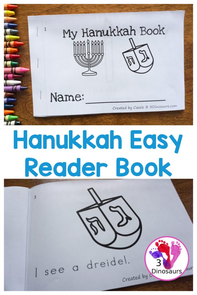 A Fun Free Hanukkah Easy Reader Book Printable – 3 Dinosaurs