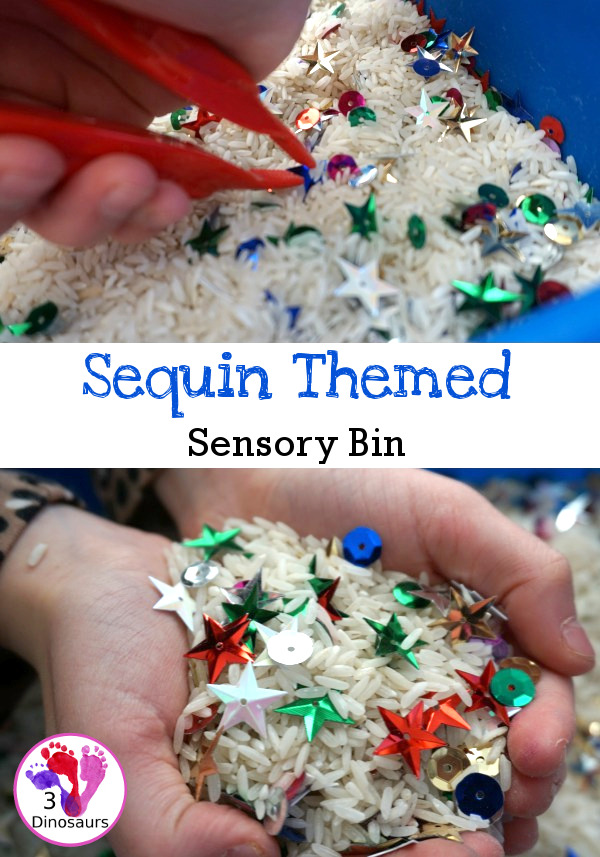 Fine Motor Sequin Sensory Bin