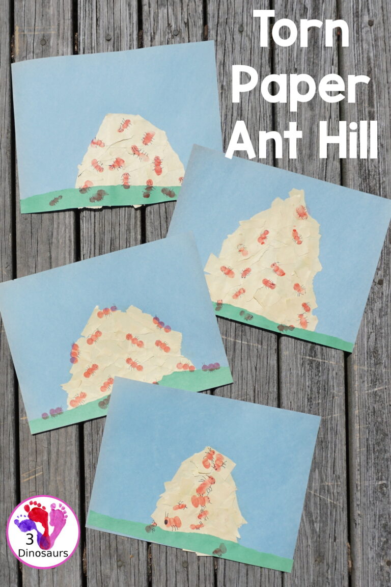 Torn Paper Ant Hills With Fingerprint Ants Craft