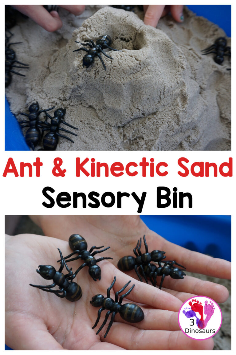 Fun Sensory Play in an Ant & Kinetic Sand Sensory Bin