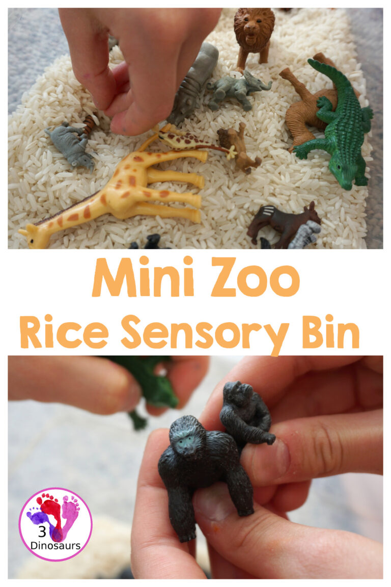 Mini Zoo Rice Sensory Bin