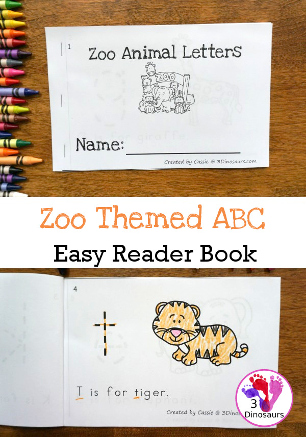 Free Zoo ABC Lowercase Easy Reader Book Printable