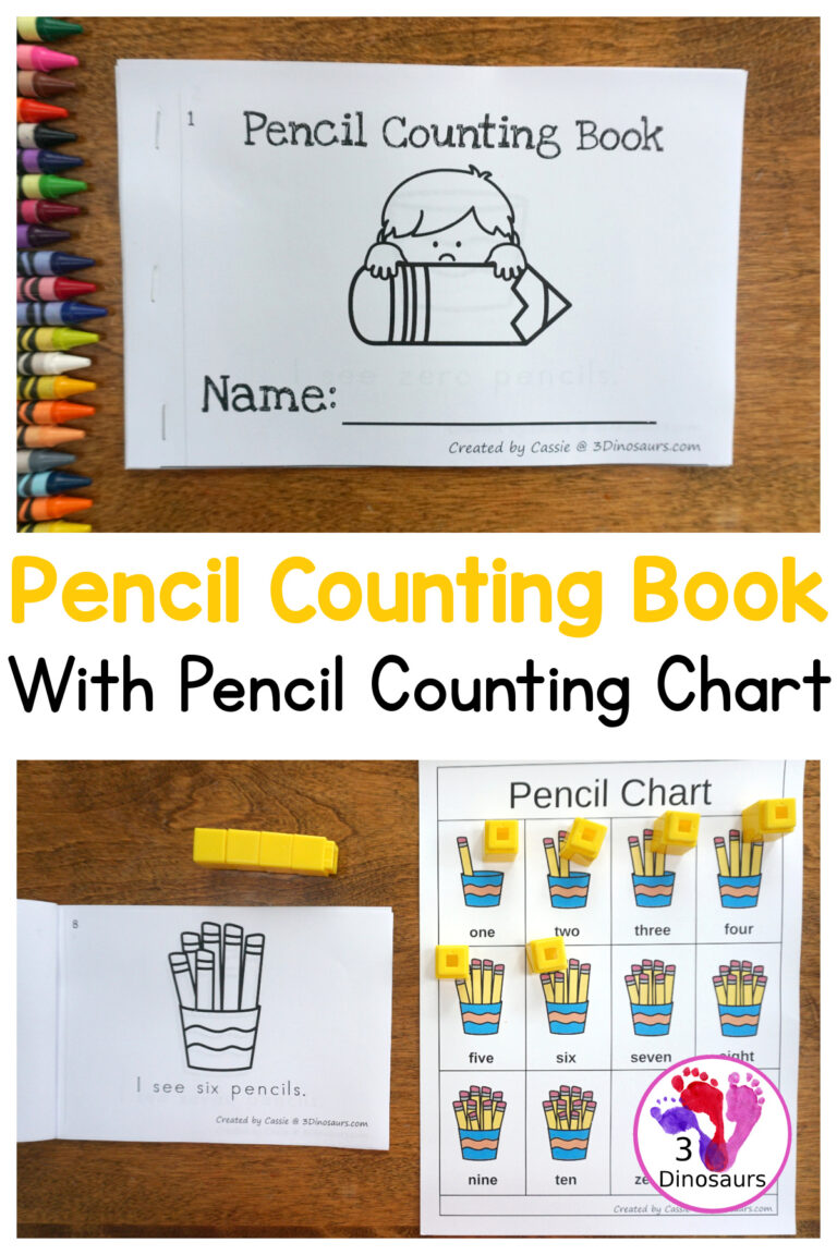 Free Pencil Counting Easy Reader Book with Chart