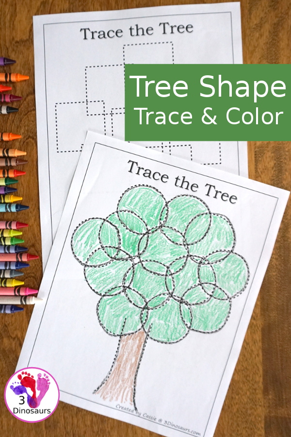 Tree Shape Trace & Color Printable