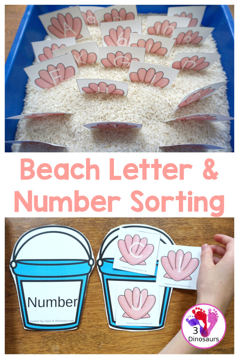 Free Beach Number & Letter Sorting Printables