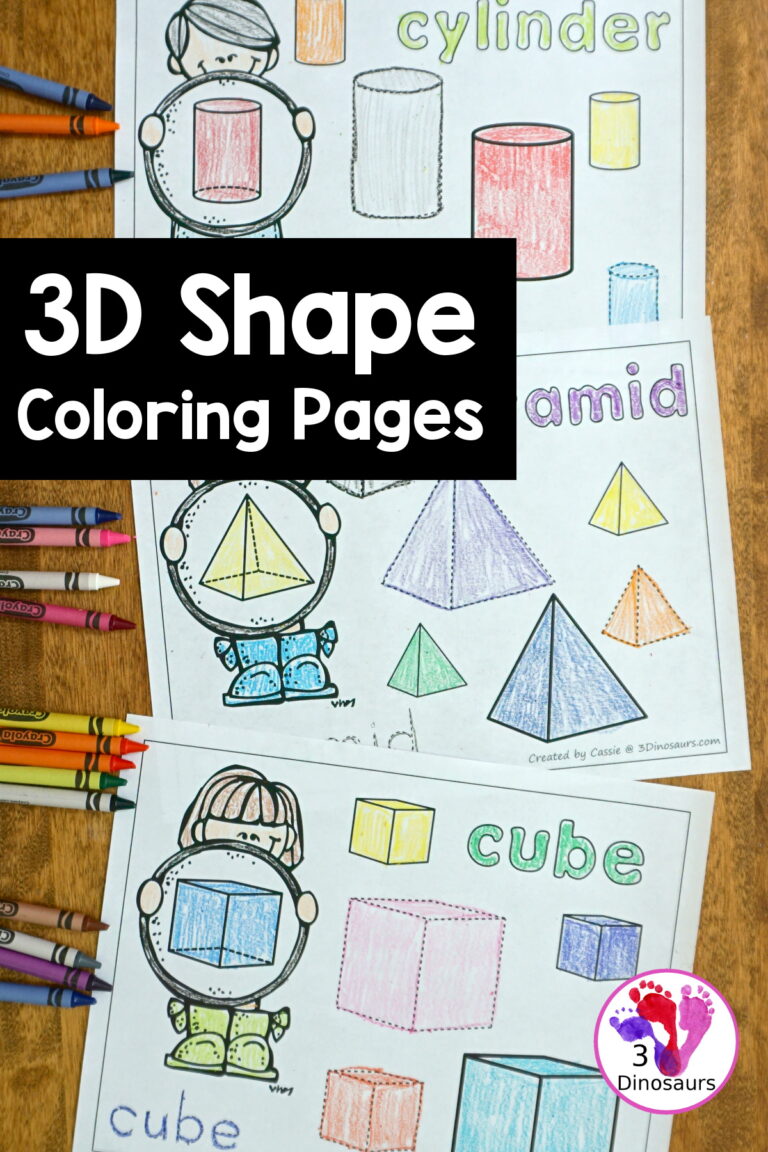 Easy No-Prep 3D Shape Coloring Page Printables {FREE}